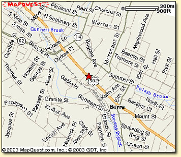 Map to Sean and Nora's Restaurant in Barre, VT